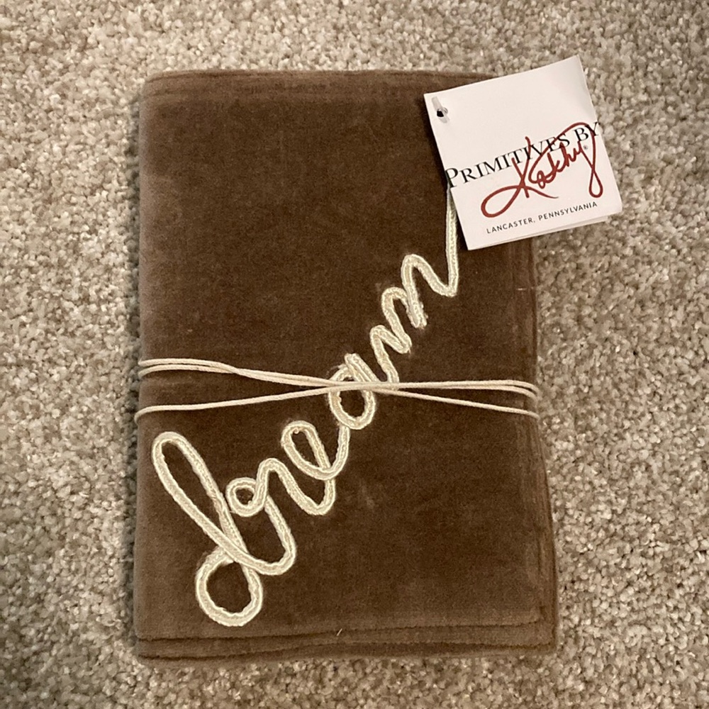 Primitives by Kathy Brown Velvet 'dream' Journal with Cream Embroidery